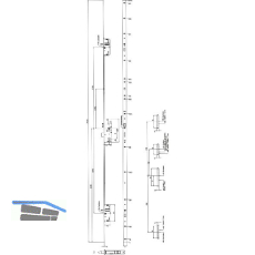 KFV MFV-Schloss BS 2300 DIN, DM 35, Stulp 24 mm eckig, VK 8 mm, Stahl verzinkt