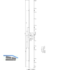 KFV MFV-Schloss BS 8100 DIN, DM 45, Stulp 16 mm eckig,verzinkt silber
