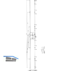 KFV MFV-Schloss BS 8100 �NORM, DM 65, Stulp 20 mm eckig, silber verzinkt