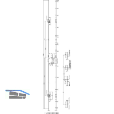 KFV MFV-Schloss BS 2600 �NORM, DM 65, Stulp 16 mm eckig, silber verzinkt