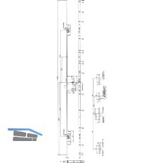 KFV MFV-Schloss BS 2300 �NORM, DM 65, Stulp 20 mm eckig, silber verzinkt