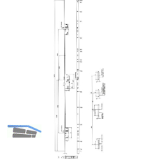 KFV MFV-Schloss BS 2300 DIN, DM 35, Stulp 16 mm eckig, VK 8 mm, Stahl verzinkt