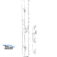 KFV MFV-Schloss BS 2300 DIN, DM 40, Stulp 16 mm eckig, VK 8 mm, Stahl verzinkt