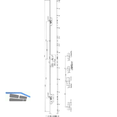 KFV MFV-Schloss BS 2300 DIN, DM 45, Stulp 16 mm eckig, VK 8 mm, Stahl verzinkt