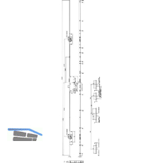 KFV MFV-Schloss BS 2600 f. niedrige T�ren �NORM,DM 65,Stulp 16mm,silber verzinkt