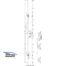 KFV MFV-Schloss BS 2600 f. niedrige T�ren �NORM,DM 65,Stulp 20mm,silber verzinkt