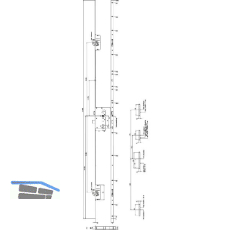 KFV MFV-Schloss BS 2600 DIN, DM 65, Stulp 20 mm eckig, Edelstahl