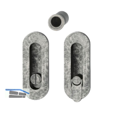 HOPPE Schiebet�rmuschel Set M472 - WC, ovale Rosette, Messing silber antik