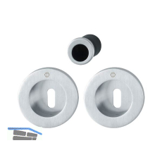 HOPPE Schiebet�rmuschel Set M471, runde Rosette BB, Messing verchromt satiniert