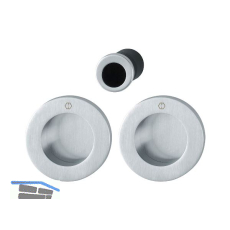 HOPPE Schiebet�rmuschel Set M471, runde Rosette BL, Messing verchromt satiniert