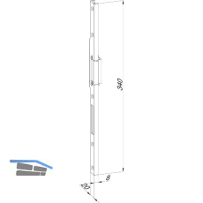 Schlie�blech Falle u. Riegel zu STV F16/20 M4, links, verzinkt silberf�rbig