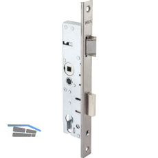 WSS Rohrrahmenschloss U-Stulp m. Falle und Riegel, DM 34, Edelstahl