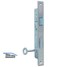 ROTO Rohrrahmenschloss Flachstulp m. Falle u. Riegel 851, DM 25, verzinkt silber