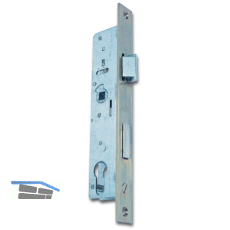 ROTO Rohrrahmenschloss Flachstulp m. Falle u. Riegel 870, DM 20, verzinkt silber