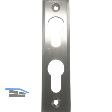 PZ-Rosette mit 2 PZ-Lochungen, eckig, Edelstahl matt