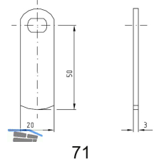 ASSA ABLOY Sperrnase f�r Elektronisches Schrankschloss Sense+PIN, Nr.71,gerade