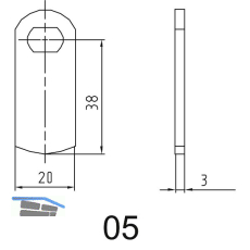 ASSA ABLOY Sperrnase f�r Elektronisches Schrankschloss Sense+PIN, Nr.5, gerade