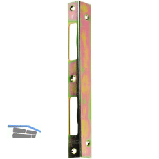 Winkelschlie�blech eckig, Blindlappen 27 mm, bombiert, Stahl gelb passiviert