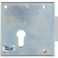 Gittertor-Anschlagriegelschloss Profilzylinder, DM 65 mm, links, Stahl verzinkt