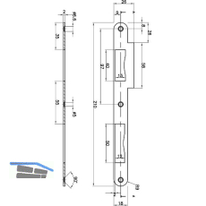 Doppelt�rschlie�blech R9 bombiert mit Sichtschutz, Stahl silberf�rbig verzinkt