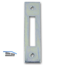 WG Riegelschlie�blech eckig, 107 x 27 x 2 mm, Stahl verzinkt silberf�rbig