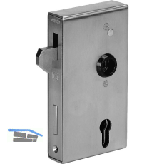 AMF Schiebetorschloss m.Schlosskasten u.Hakenfalle 140SNIG,Kastenst.40,Edelstahl