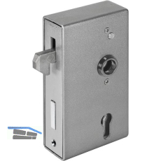 AMF Schiebetorschloss m.Schlosskasten u. Hakenfalle 140S,Kastenst.50,Stahl blank