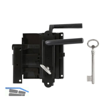 Kastenschloss, links, DM 60, 100 x 116 mm, Stahl schwarz lackiert