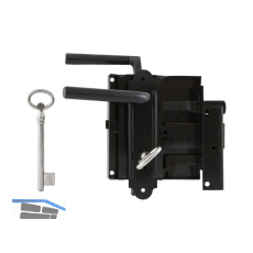 Kastenschloss, rechts, DM 60, 100 x 116 mm, Stahl schwarz lackiert