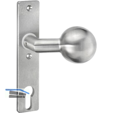 AMF Knopfkurzschild 439 gekr�pft, drehbar, 156x32x6 mm, Knopf � 55 mm,Edelstahl