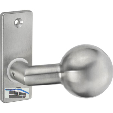 AMF Knopfkurzschild 438 gekr�pft, drehbar, 87x32x6 mm, Knopf � 55mm,Edelstahl