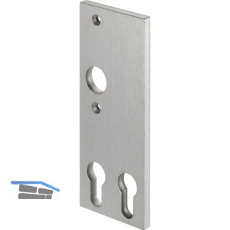 AMF Kurzschild 497DZ mit 2 PZ-Lochungen, eckig, 156 x 62 x 7 mm, silber eloxiert