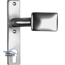 AMF Knopfkurzschild 486Z gekr�pft, fest,156x32x7 mm, Knopf 65x44 mm,silber elox.