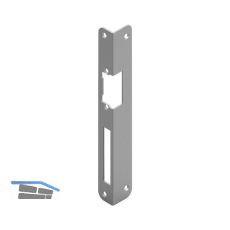 Winkelschlie�blech f�r O & C T�r�ffner, rund, links, 250 x 25 x 2 mm, Stahl grau