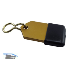 Hotelschl�sselanh�nger - flach, 50 mm, mit Gummi, Aluminium gold eloxiert