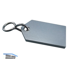 Hotelschl�sselanh�nger - flach, 50 mm, ohne Gummi, Aluminium silber eloxiert