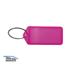 Schl�sselanh�nger - mit Papiereinlage, Kunststoff transparent pink