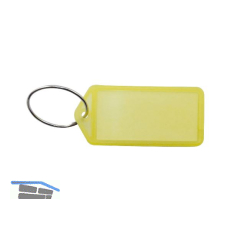 Schl�sselanh�nger - mit Papiereinlage, Kunststoff transparent gelb