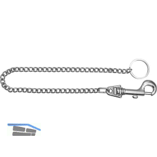 Schl�sselkette - mit Jeans Haken, L�nge 460 mm, Stahl vernickelt