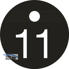 Schl�sselnummer - � 25, Nummer 11, Aluminium schwarz eloxiert