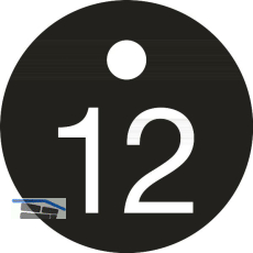 Schl�sselnummer - � 25, Nummer 12, Aluminium schwarz eloxiert