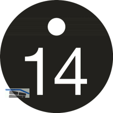 Schl�sselnummer - � 25, Nummer 14, Aluminium schwarz eloxiert