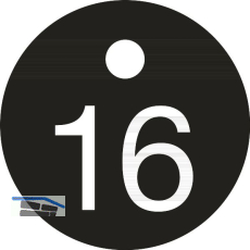 Schl�sselnummer - � 25, Nummer 16, Aluminium schwarz eloxiert