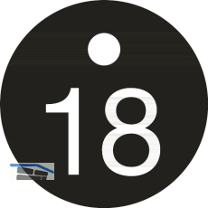 Schl�sselnummer - � 25, Nummer 18, Aluminium schwarz eloxiert