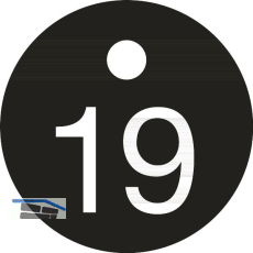 Schl�sselnummer - � 25, Nummer 19, Aluminium schwarz eloxiert