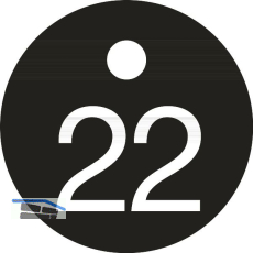 Schl�sselnummer - � 25, Nummer 22, Aluminium schwarz eloxiert