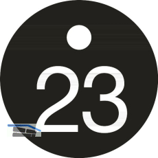 Schl�sselnummer - � 25, Nummer 23, Aluminium schwarz eloxiert