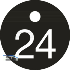 Schl�sselnummer - � 25, Nummer 24, Aluminium schwarz eloxiert