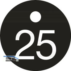 Schl�sselnummer - � 25, Nummer 25, Aluminium schwarz eloxiert