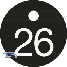 Schl�sselnummer - � 25, Nummer 26, Aluminium schwarz eloxiert